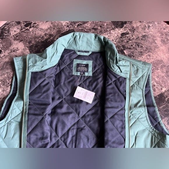 J Crew Men's Quilted Walker Vest Lined Green Patch Pockets Size XL $98 - Picture 3 of 12